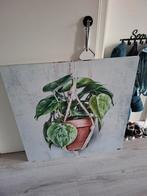 Wanddecoratie met plantenprint, Ophalen, Overige materialen, Zo goed als nieuw, 75 tot 100 cm