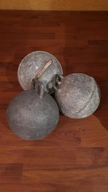 brocante zinken drijvers, allen in 1 koop beschikbaar voor biedingen