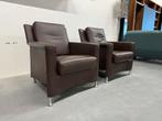 2 Leolux Paian Fauteuils bruin senso leer Design stoel, Huis en Inrichting, Leolux, Ophalen of Verzenden, Zo goed als nieuw, Leer