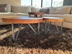 Set van 3 houten salontafels van d-Bodhi twv 1000 euro, Ophalen, Rond, 50 tot 100 cm, Zo goed als nieuw