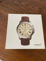 Horloge Fossil Grant chrono/smart watch als nieuw, Overige merken, Leer, Staal, Polshorloge
