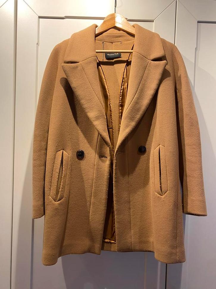 Massimo Dutti wollen damesjas, Kleding | Dames, Jassen | Winter, Gedragen, Maat 36 (S), Bruin, Ophalen of Verzenden