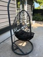 Hangstoel egg zwart met twee kussens gebruikt, Tuin en Terras, Tuinstoelen, Ophalen, Gebruikt