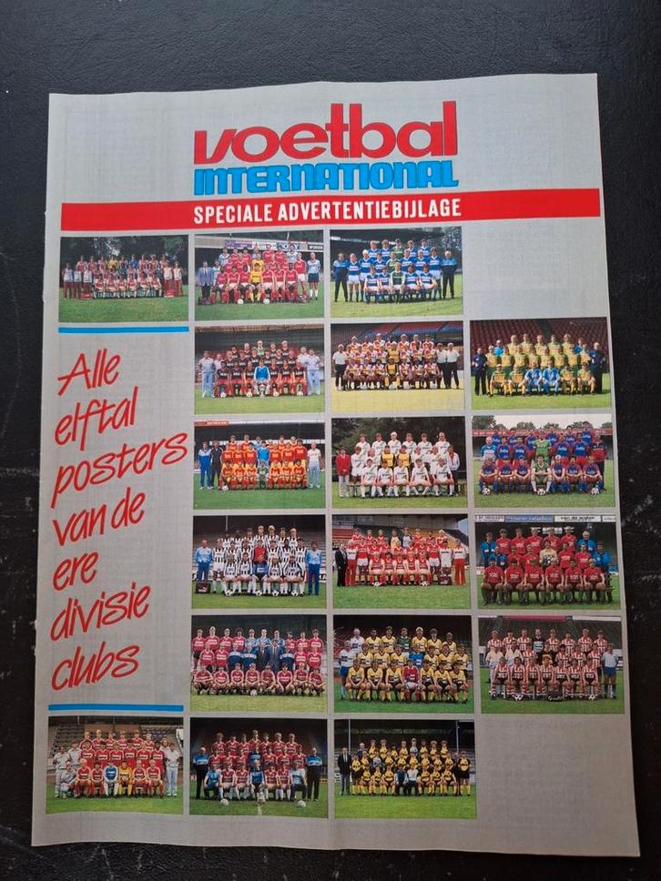 Oude posterbijlage Eredivisie jaren '80, Verzamelen, Sportartikelen en Voetbal, Zo goed als nieuw, Boek of Tijdschrift, Overige binnenlandse clubs