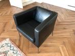 Zwart Leren Klappsta Fauteuil Ikea, Huis en Inrichting, Fauteuils, Ophalen of Verzenden, Zo goed als nieuw, Minder dan 75 cm, 50 tot 75 cm