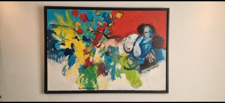 Jan van Opheusden – op hout – 153 x 107,5 cm (incl. lijst), Antiek en Kunst, Kunst | Schilderijen | Abstract, Ophalen of Verzenden