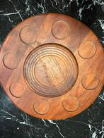 Digsmed teak draaiende plateau, Huis en Inrichting, Woonaccessoires | Dienbladen, Ophalen of Verzenden, Gebruikt, Rond, Hout