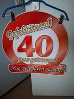 Huldeschild 40 jaar getrouwd, als nieuw., Ophalen, Zo goed als nieuw, Overige