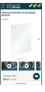 Villeroy & Boch More to See spiegel 60x75 cm, Ophalen, Zo goed als nieuw, Minder dan 100 cm, Rechthoekig