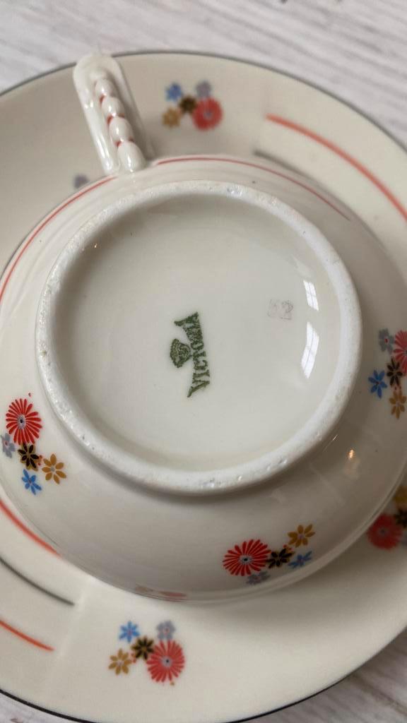 Servies Victoria 108(1190) 12 delig compleet. Porcelaine, Antiek en Kunst, Antiek | Servies los, Ophalen of Verzenden