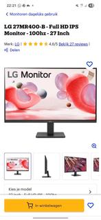 LG 27" Full HD IPS Monitor - 100Hz met garantie, Computers en Software, Monitoren, Gaming, IPS, Full HD, Ophalen of Verzenden