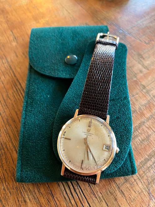 Universal Genève 1965 vintage 14K goud verguld, Sieraden, Tassen en Uiterlijk, Horloges | Antiek, Overige merken, Goud, Verguld