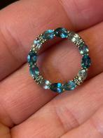 Mooie 9kt gouden ketting hanger met topaaz & diamanten, Verzenden, Zo goed als nieuw, Goud