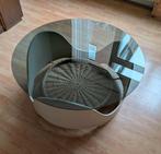 Space Age coffee table 1960s smoked glass pastoe salontafel, Ophalen, Gebruikt, Rond, Vintage Pastoe stijl