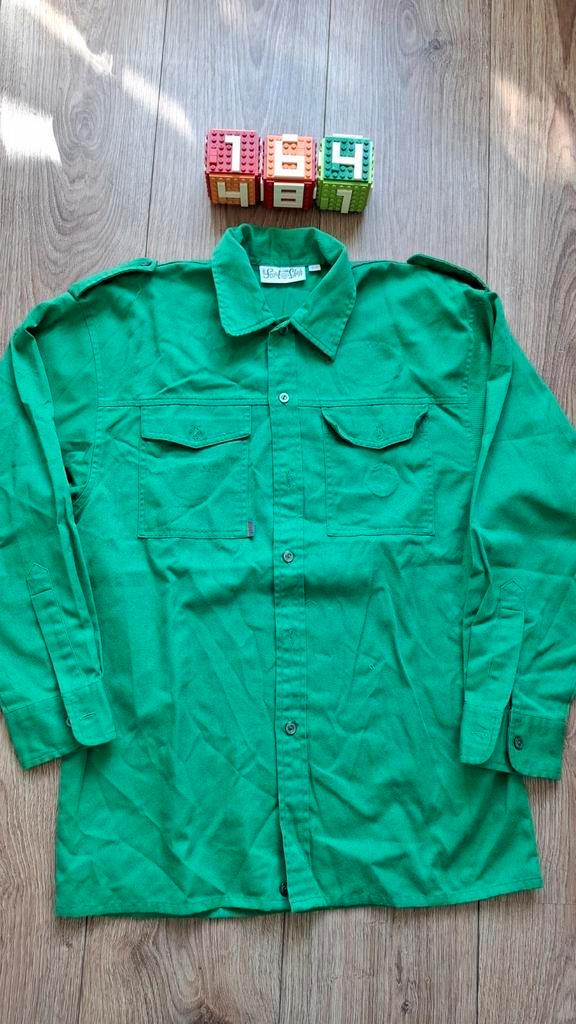 Scouting groene Welpenblouse (oud model) maat 164, Verzamelen, Scouting, Gebruikt, Kleding, Ophalen of Verzenden