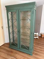 Vitrinekast groen met binnenverlichting, Huis en Inrichting, Ophalen, Gebruikt, 100 tot 150 cm, 200 cm of meer