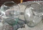 2 handgeblazen glazen vazen, Overige kleuren, Ophalen of Verzenden, Minder dan 50 cm, Glas