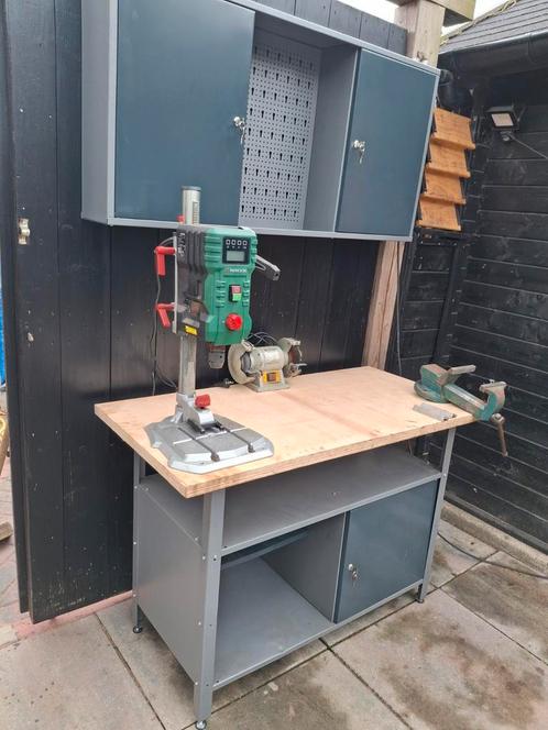 complete werkbank incl bankschroef en machines!!!, Doe-het-zelf en Verbouw, Werkbanken, Zo goed als nieuw, Bankschroef, Ophalen