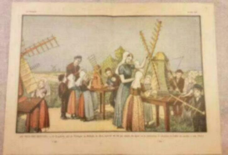 molens maken Grijpskerke Vlissingen Zeeland 19 juni 1932, Antiek en Kunst, Kunst | Etsen en Gravures, Ophalen