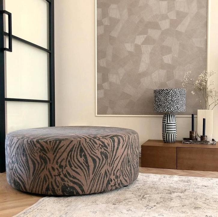 Ronde poef/hocker - 1 meter diameter, Huis en Inrichting, Banken | Voetenbanken en Poefen, Gebruikt, 100 tot 125 cm, 100 tot 125 cm