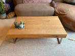 Mooie houten salontafel rvs poten, Ophalen, Gebruikt
