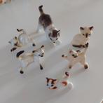 Bone China Siamese poezen beeldjes 7 stuks, Antiek en Kunst, Antiek | Keramiek en Aardewerk, Verzenden