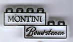MONTINI bouwstenen zwart op wit plastic speldje ( W_339 ), Verzamelen, Verzenden, Zo goed als nieuw, Merk, Speldje of Pin