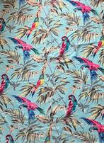 Katoenen meubelstof - vogels / tropisch (L198xB138cm), Hobby en Vrije tijd, Stoffen en Lappen, Overige kleuren, 120 cm of meer