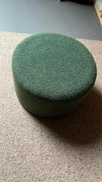 Poef groen bouclé, Ophalen, Zo goed als nieuw, Rond, Minder dan 50 cm
