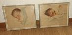 Twee Vintage Bessy Peage Gutmann schilderijtjes, Ophalen, Minder dan 50 cm, Schilderij, Minder dan 50 cm