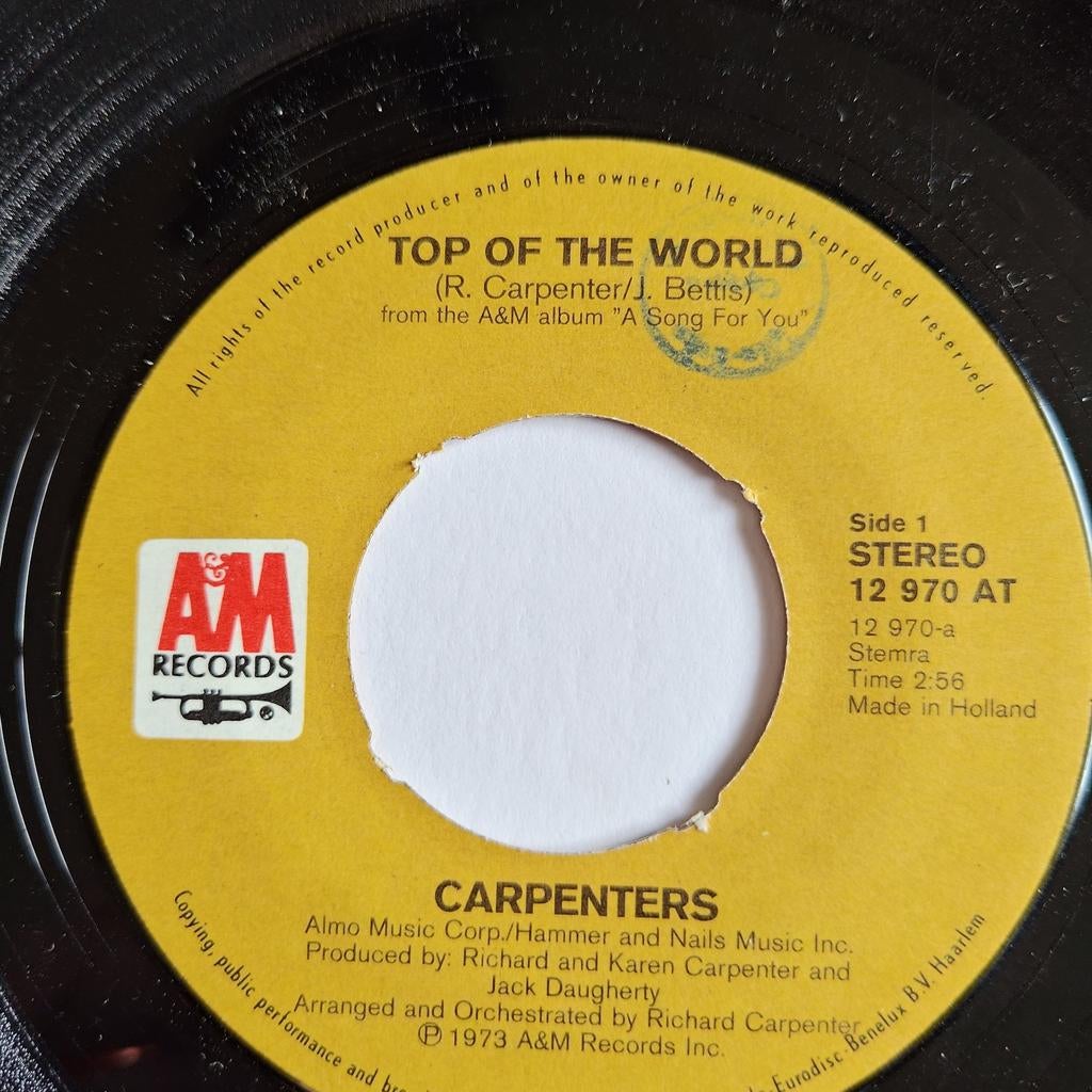 Carpenters - Top Of The World - 7" Single, Cd's en Dvd's, Vinyl Singles, Gebruikt, 7 inch, Single, Ophalen of Verzenden
