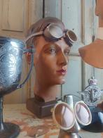Antieke motor bril motorbril met donkere glazen, Antiek en Kunst, Curiosa en Brocante, Ophalen of Verzenden