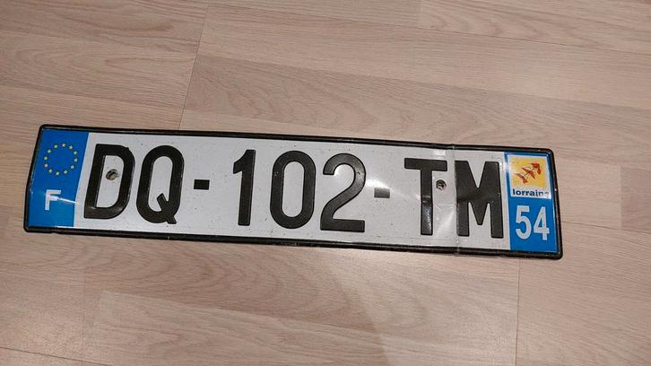 Kentekenplaat Frankrijk departement 54 loirraine, Verzamelen, Overige Verzamelen, Gebruikt, Ophalen of Verzenden