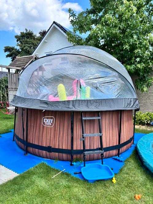 Exit zwembad 360rond met handige afdekkoepel, Tuin en Terras, Zwembaden, Zo goed als nieuw, Opzetzwembad, 120 cm of meer, 200 tot 400 cm