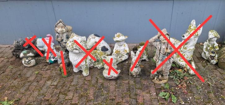 Diverse Tuinbeeldjes Collectie - gratis, Tuin en Terras, Tuinbeelden, Gebruikt, Dierenbeeld, Beton, Ophalen