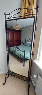 Staande passpiegel met bijbehorende dressboy, Antiek en Kunst, Ophalen, Rechthoekig, 50 tot 100 cm, 150 tot 200 cm