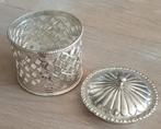 Zilverkleurige metalen decoratie potje, Ophalen of Verzenden