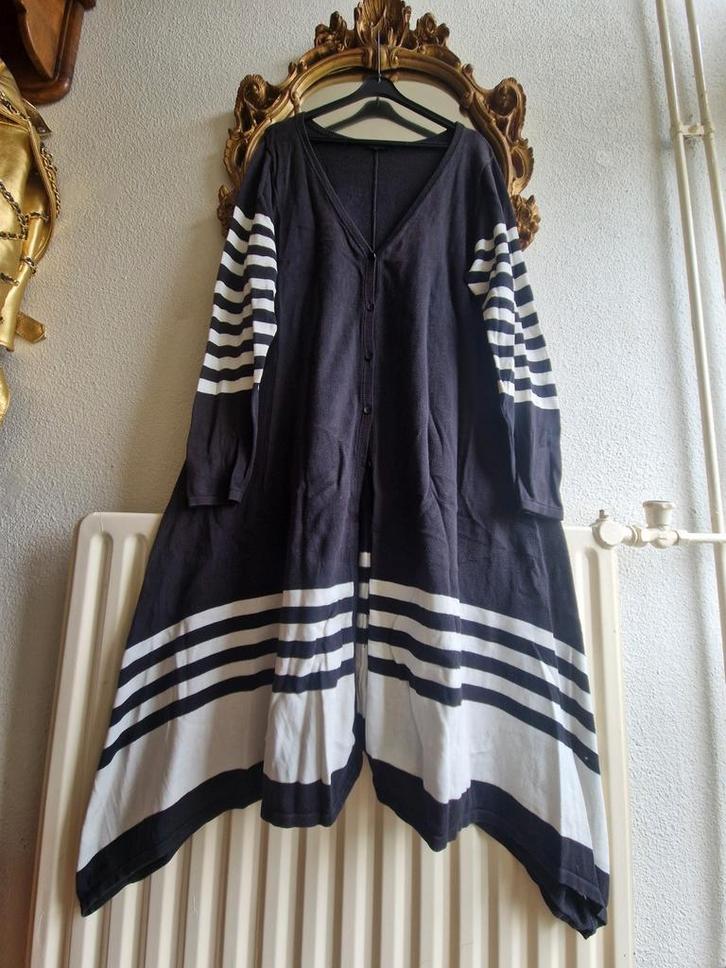 Hebbeding zwart wit katoen super lang wijd punten vest, Kleding | Dames, Grote Maten, Gedragen, Trui of Vest, Zwart, Ophalen of Verzenden