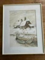 Winterlandschap aquarel van H v R, Huis en Inrichting, Ophalen of Verzenden, Zo goed als nieuw, Minder dan 50 cm, 50 tot 75 cm