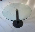 Ronde glazen bijzettafel, Huis en Inrichting, Tafels | Salontafels, Ophalen, Gebruikt, 50 tot 100 cm, Rond