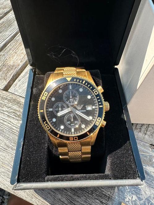 Emporio armani gouden watch oa.  Goud metaal blauw, Sieraden, Tassen en Uiterlijk, Horloges | Heren, Zo goed als nieuw, Overige merken