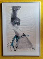 Abstract kunstwerk van gewassen inkt op pakpapier, Antiek en Kunst, Ophalen of Verzenden