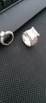 Twee Ti Sento zilveren ringen met zirkonia, 17 tot 18, Ophalen of Verzenden, Dame, Zo goed als nieuw
