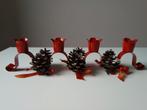 vintage kerst kandelaar, kaarsenstandaard, Diversen, Kerst, Ophalen of Verzenden, Gebruikt
