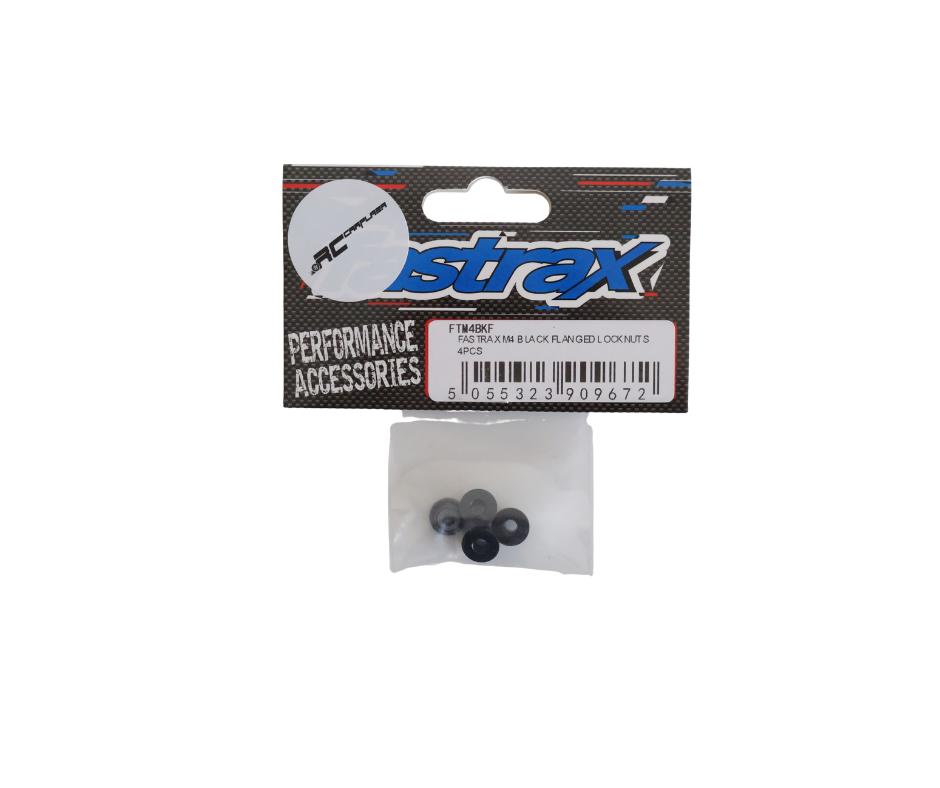 FASTRAX M4 BLACK FLANGED LOCKNUTS 4PCS FTM4BKF