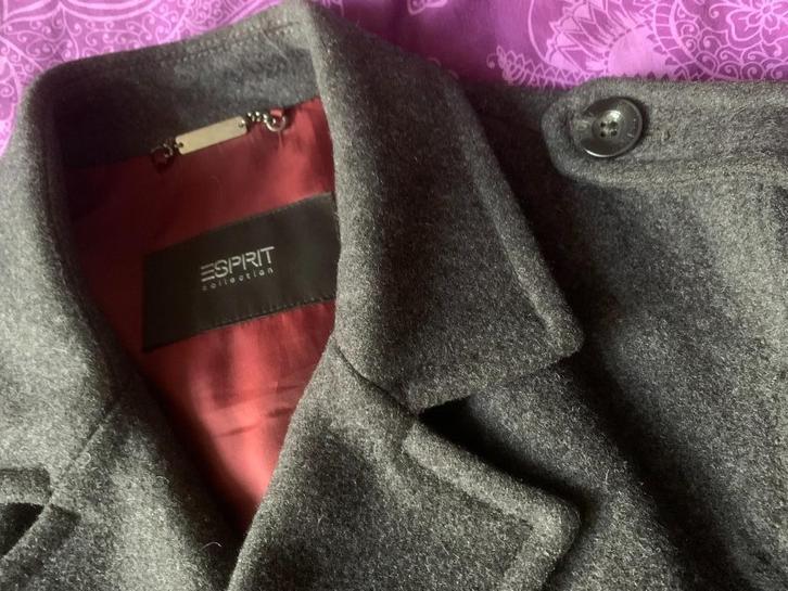 ESPRIT CABAN JAS Maat 48 - Donkergrijs Wol, Kleding | Heren, Jassen | Winter, Zo goed als nieuw, Maat 48/50 (M), Grijs, Ophalen of Verzenden