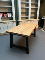 Eettafel massief eiken 5 cm dik, Nieuw, Vijf personen of meer, Rechthoekig, 50 tot 100 cm