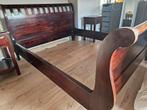 Koloniaal houten bed 180x210 + 2 nachtkastjes, Gebruikt, Bruin, 210 cm, Koloniaal