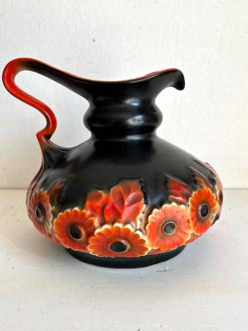 Keramiek Art Deco vaas snavelvaas oranje bruin, Antiek en Kunst, Antiek | Keramiek en Aardewerk, Ophalen