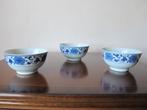 3 schaaltjes met blauw bloemetjes motief chinese schaaltjes, Verzenden